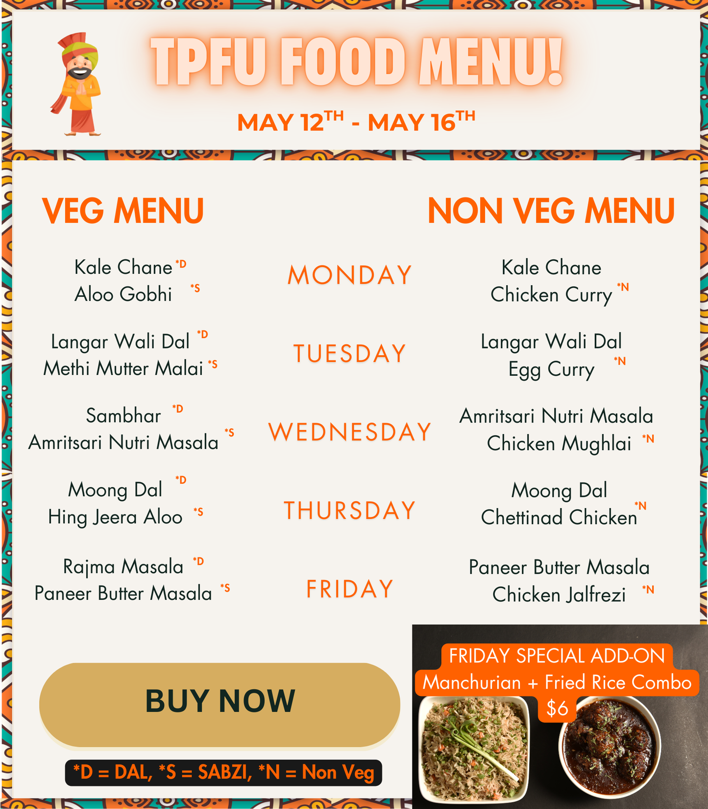 Place a tiffin order