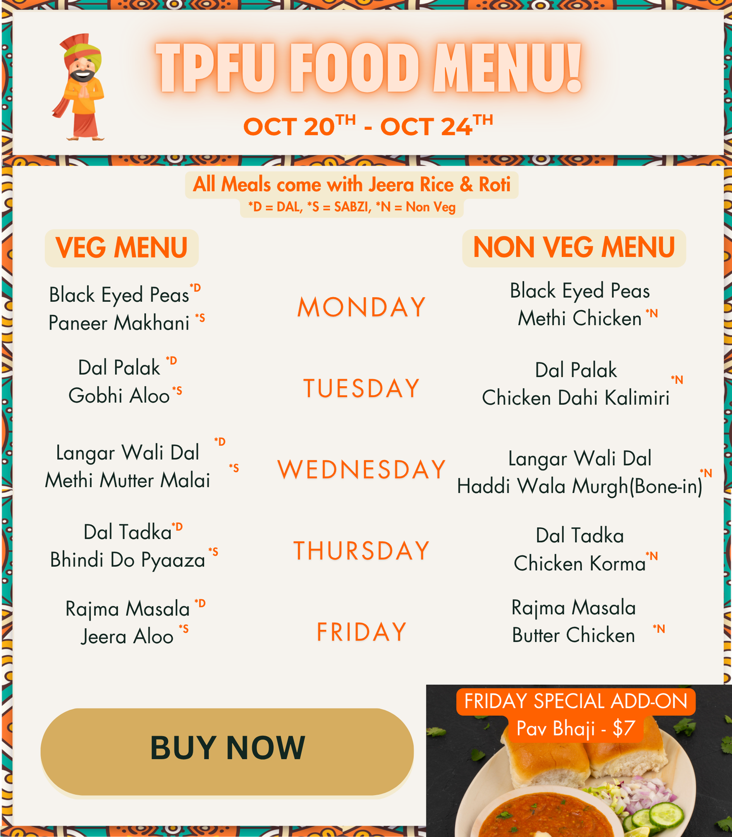 Build your tiffin package