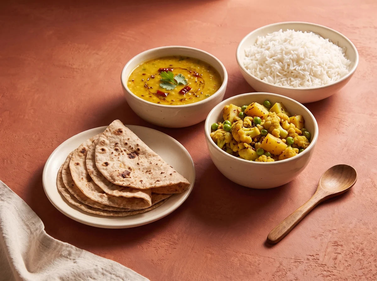 Custom Indian meal serving suggestion