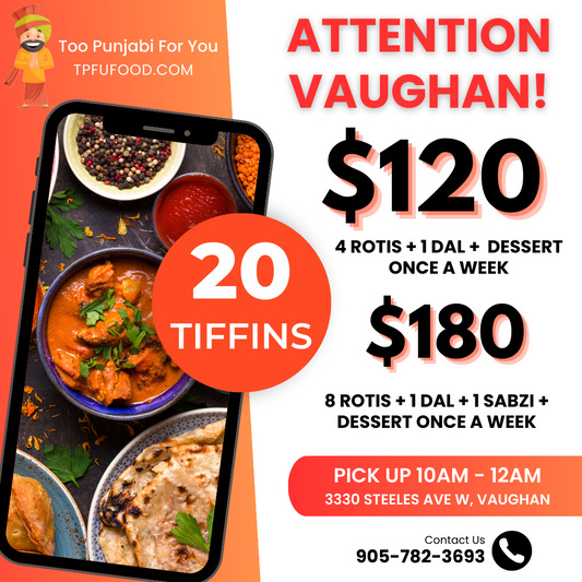 Pick Up Tiffins Only (Starts at $120 a month!)