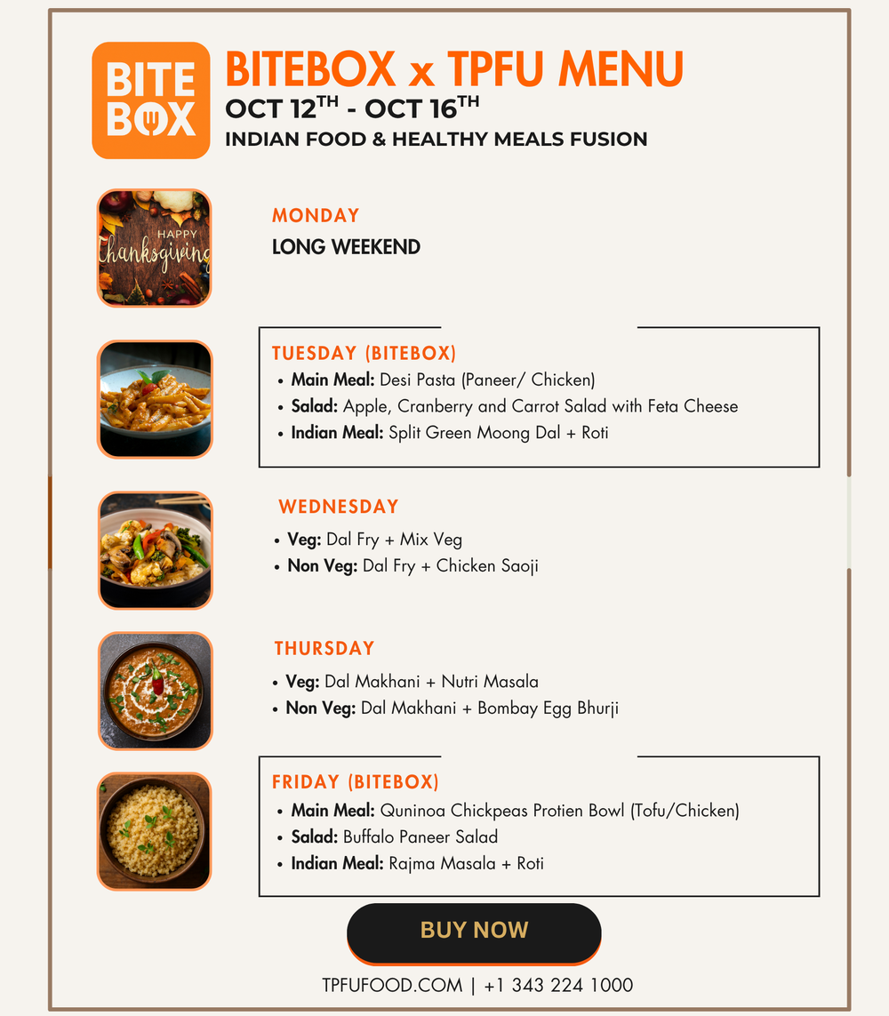 BiteBox x TPFU menu image; check the printed dates