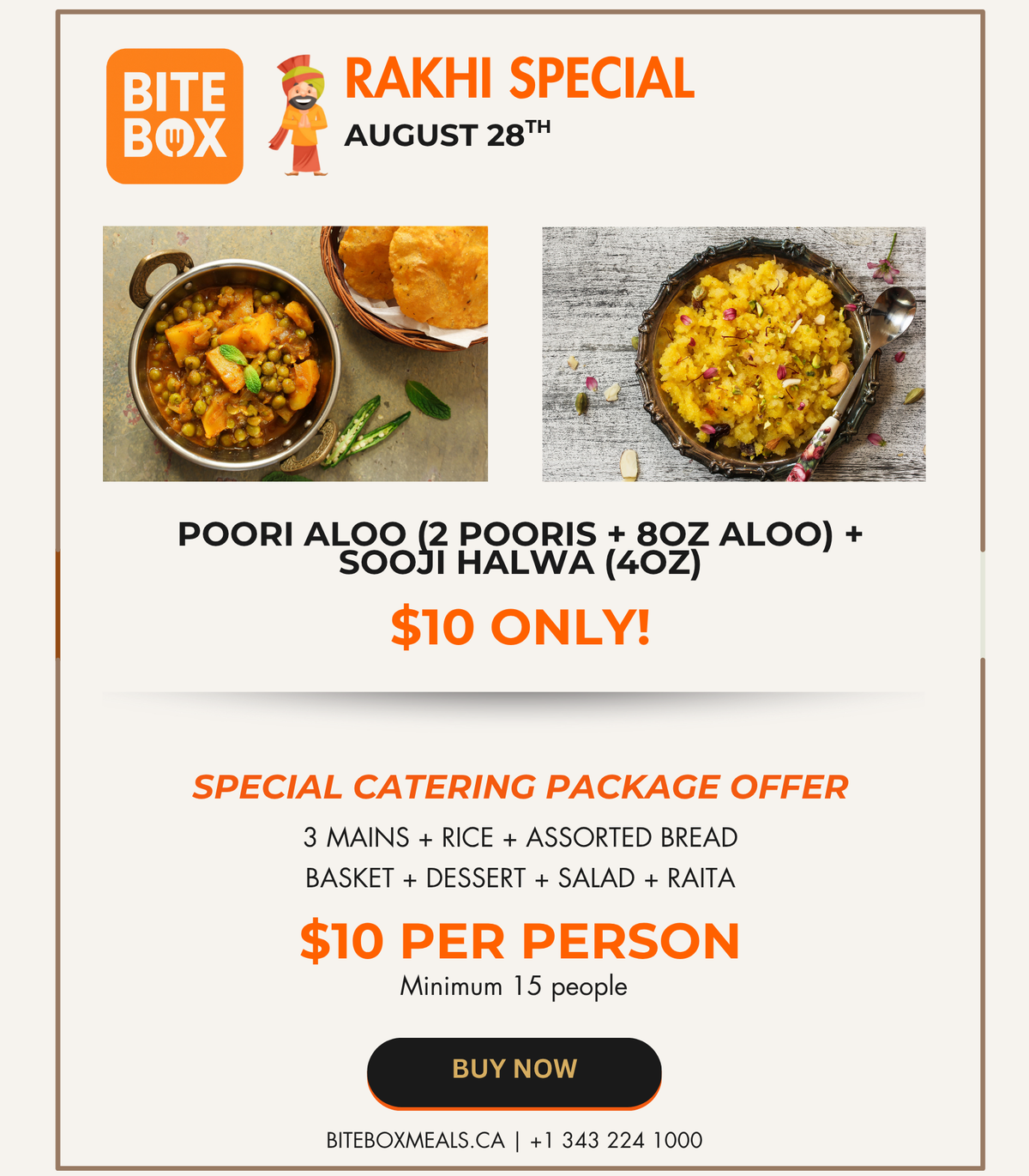 Rakhi Special - Poori Aloo + Sooji Halwa - Image 1