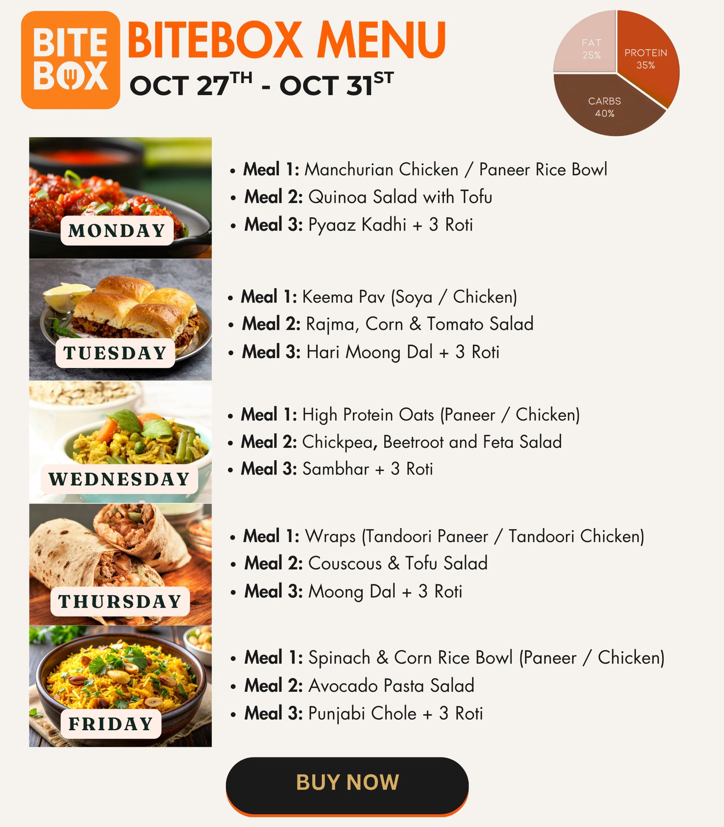 Indian Tiffin Service Main Packages